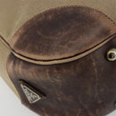 PRADA Shoulder Bag Jacquard Beige Silver Auth 183169-15