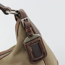 PRADA Shoulder Bag Jacquard Beige Silver Auth 183169-18