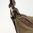 PRADA Shoulder Bag Jacquard Beige Silver Auth 183169-8