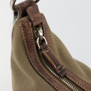 PRADA Shoulder Bag Jacquard Beige Silver Auth 183169-19
