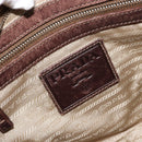 PRADA Shoulder Bag Jacquard Beige Silver Auth 183169-20