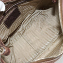 PRADA Shoulder Bag Jacquard Beige Silver Auth 183169-10