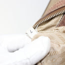 PRADA Shoulder Bag Jacquard Beige Silver Auth 183169-11