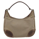 PRADA Shoulder Bag Jacquard Beige Silver Auth 183169-2