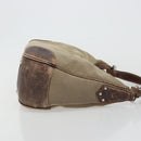 PRADA Shoulder Bag Jacquard Beige Silver Auth 183169-3