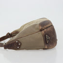 PRADA Shoulder Bag Jacquard Beige Silver Auth 183169-4