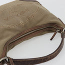 PRADA Shoulder Bag Jacquard Beige Silver Auth 183169-6