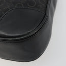 CELINE C Macadam Canvas Shoulder Bag Schwarz Silber Auth 183170-10