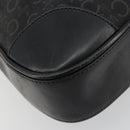 CELINE C Macadam Canvas Shoulder Bag Schwarz Silber Auth 183170-11