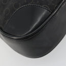CELINE C Macadam Canvas Shoulder Bag Schwarz Silber Auth 183170-13
