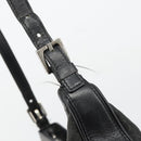 CELINE C Macadam Canvas Shoulder Bag Schwarz Silber Auth 183170-14