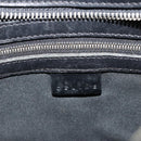 CELINE C Macadam Canvas Shoulder Bag Schwarz Silber Auth 183170-16