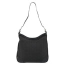CELINE C Macadam Canvas Shoulder Bag Schwarz Silber Auth 183170-3