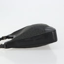 CELINE C Macadam Canvas Shoulder Bag Schwarz Silber Auth 183170-5