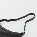 CELINE C Macadam Canvas Shoulder Bag Schwarz Silber Auth 183170-8