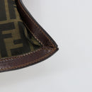 FENDI Zucca Canvas Pouch Black Gold Auth 183171-14