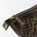 FENDI Zucca Canvas Pouch Black Gold Auth 183171-9