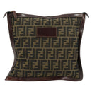 FENDI Zucca Canvas Pouch Black Gold Auth 183171-13