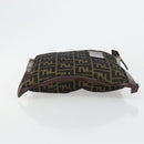 FENDI Zucca Canvas Pouch Black Gold Auth 183171-3
