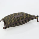 FENDI Zucca Canvas Pouch Black Gold Auth 183171-5