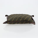 FENDI Zucca Canvas Pouch Black Gold Auth 183171-6