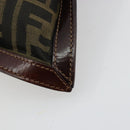 FENDI Zucca Canvas Pouch Black Gold Auth 183171-7