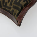 FENDI Zucca Canvas Pouch Black Gold Auth 183171-8