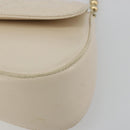 Christian Dior Canage Chain Shoulder Bag Leather Ivory Gold Auth 183173SAV-10