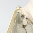 Christian Dior Canage Chain Shoulder Bag Leather Ivory Gold Auth 183173SAV-18