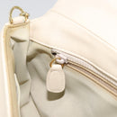 Christian Dior Canage Chain Shoulder Bag Leather Ivory Gold Auth 183173SAV-19