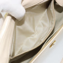 Christian Dior Canage Chain Shoulder Bag Leather Ivory Gold Auth 183173SAV-20