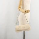 Christian Dior Canage Chain Shoulder Bag Leather Ivory Gold Auth 183173SAV-23