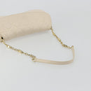 Christian Dior Canage Chain Shoulder Bag Leather Ivory Gold Auth 183173SAV-7