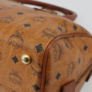 MCM Vicetos Logogram Hand Bag PVC Leather Brown Gold Auth 183174-9