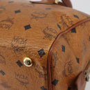 MCM Vicetos Logogram Hand Bag PVC Leather Brown Gold Auth 183174-15