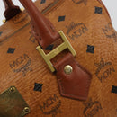 MCM Vicetos Logogram Hand Bag PVC Leather Brown Gold Auth 183174-10