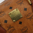 MCM Vicetos Logogram Hand Bag PVC Leather Brown Gold Auth 183174-12