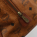 MCM Vicetos Logogram Hand Bag PVC Leather Brown Gold Auth 183174-17