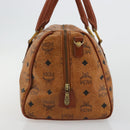 MCM Vicetos Logogram Hand Bag PVC Leather Brown Gold Auth 183174-4