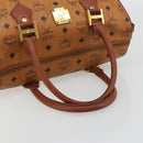 MCM Vicetos Logogram Hand Bag PVC Leather Brown Gold Auth 183174-7