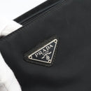 PRADA Hand Bag Nylon Black Silver Auth 183188A-17