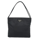 PRADA Hand Bag Nylon Black Silver Auth 183188A-13