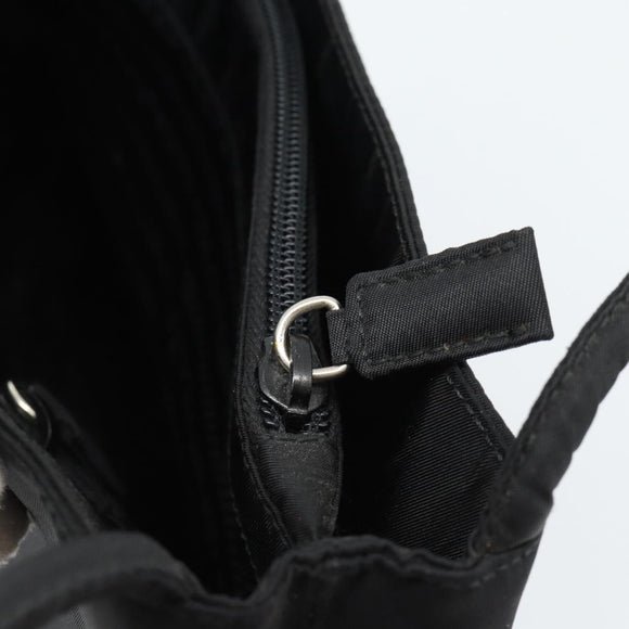 PRADA Hand Bag Nylon Black Silver Auth 183188A