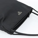 PRADA Hand Bag Nylon Black Silver Auth 183188A-6