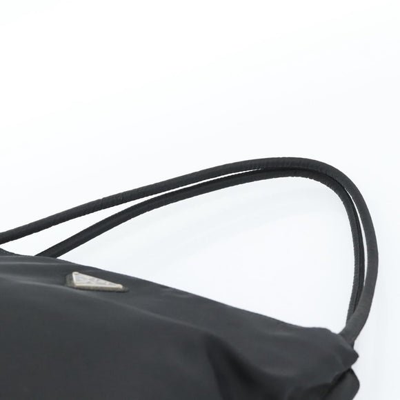 PRADA Hand Bag Nylon Black Silver Auth 183188A