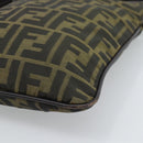 FENDI Zucca Canvas Shoulder Bag Black Brown Auth 183189-14