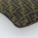 FENDI Zucca Canvas Shoulder Bag Black Brown Auth 183189-17