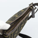 FENDI Zucca Canvas Shoulder Bag Black Brown Auth 183189-6