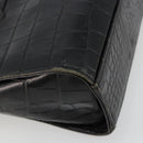 SAINT LAURENT Hand Bag Embossed leather Black Gold Auth 183192A-9
