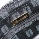 SAINT LAURENT Hand Bag Embossed leather Black Gold Auth 183192A-11